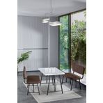 Mygusi Hayat 70x110 Beyaz Mutfak Masası, Mutfak Masası Takımı, Yemek Masası, 2 Benchli - Kahverengi