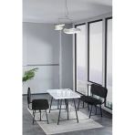 Mygusi Hayat 70x110 Beyaz Mutfak Masası, Mutfak Masası Takımı, Yemek Masası, 2 Benchli - Siyah