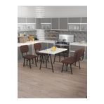 Mygusi Hayat 70x110 Beyaz, Mutfak Masası Takımı, Yemek Masası, 2 Sandalye 1 Bench - Kahverengi