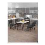 Mygusi Hayat 70x110 Efes Mutfak Masası, Mutfak Masası Takımı, Yemek Masası, 2 Sandalye 1 Bench - Antrasit