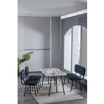 Mygusi Hayat 70x110 Efes Mutfak Masası, Mutfak Masası Takımı, Yemek Masası, 2 Sandalye 1 Bench - Lacivert