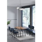 Mygusi Hayat 70x110cm Sabit Atlantik Mutfak Masası, Mutfak Masası Takımı, Yemek Masası, 4 Lacivert Sandalye
