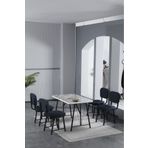 Mygusi Hayat 70x110cm Sabit Efes Mutfak Masası, Mutfak Masası Takımı, Yemek Masası, 4 Lacivert Sandalye