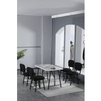 Mygusi Hayat 70x110cm Sabit Efes Mutfak Masası, Mutfak Masası Takımı, Yemek Masası, 4 Siyah Sandalye