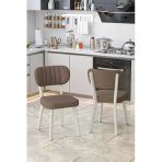 Mygusi Hazal Mutfak Sandalyesi, Yemek, Bahçe, Kafe, Modern Sandalye 1 Adet - Kahverengi