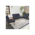 Mygusi Modern Balkon, Bahçe, Cafe, Metal Kanepe Koltuk Takımı , Bahçe Mobilyası, 211 - Lacivert