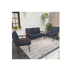 Mygusi Modern Balkon, Bahçe, Cafe, Metal Kanepe Koltuk Takımı , Bahçe Mobilyası, 211 - Lacivert