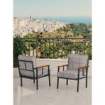 Mygusi Modern Balkon, Bahçe, Cafe, Metal Koltuk, Kanepe Tekli - Açık Gri