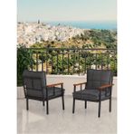 Mygusi Modern Balkon, Bahçe, Cafe, Metal Koltuk, Kanepe Tekli - Koyu Gri