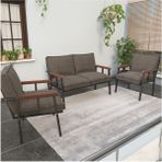 Mygusi Modern Serisi Balkon, Bahçe, Cafe - Metal Kanepe Koltuk Takımı - 2+1+1 - Cappucino - Cappuccino