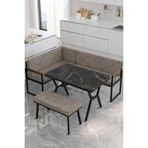 Mygusi Src 70X110 Bendir Masalı, Köşe Takımı, Mutfak, Balkon Köşe Takımı, Mutfak Masası Takımı - Cappucino