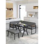 Mygusi Src 70X110CM Bendir Masalı, Köşe Takımı, Mutfak, Balkon Köşe Takımı, Mutfak Masası Takımı - Koyu Gri - 70 x 110 cm