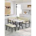 Mygusi Src 70X110CM Beyaz Masalı, Köşe Takımı, Mutfak, Balkon Köşe Takımı, Mutfak Masası Takımı - Krem - 70 x 110 cm