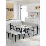 Mygusi Src 70X110CM Efes Masalı, Köşe Takımı, Mutfak, Balkon Köşe Takımı, Mutfak Masası Takımı - Açık Gri - 70 x 110 cm