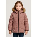 Myhanne Kapşonlu Kışlık Kız Çocuk Mont 4043 - 2 - 3 Yaş - Pudra