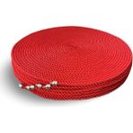 Myistasyon 6 Adet Kordon Ip Jüt Supla / Amerikan Servis Lux Sunum Tabak Altlığı - Kırmızı - 32 x 32 cm