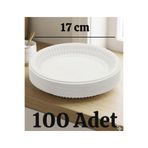 MYK Beyaz Plastik Tabak 170 mm (17Cm) – Tek Kullanımlık Dayanıklı Yemek Tabağı 100 Adet