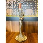 Myk Hediye Ve Sanat Atölyesi Kızlı Şamdan Tekli Polyester Dekoratif Eskitme Kız Şamdan Mumluk