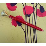 MYK Hediye ve Sanat Atölyesi Premium Roller Kalem Kişiye Özel Tektaşlı Metal Kalem Roller Imza Kalemi - 1 - Kırmızı