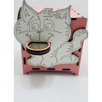 Myk Hediyelik Para Yutan Kedi Ahşap Kumbara Ilginç Farklı Dekoratif Kutu
