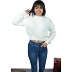 Mykonsept Örgü Detay Bayan Kazak Krem - Standart