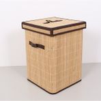 Mylamp Doğal Bambu Kirli Çamaşır Sepeti 32X32X45 Cm. - Renkli