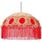 Mylamp Zarafet Kırmızı Püsküllü Kumaş Avize 60X45 cm