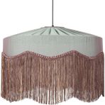 Mylamp Zarafet Mint Yeşili Püsküllü El Işçiliği Kumaş Avize 50X30 cm