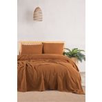 MYLASA HOME 4 Katlı Müslin Çift Kişilik Yatak Örtüsü Seti-230x250 Cm,yazlık Pike & Yastık Kılıfı (3 PARÇA)-camel