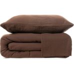 Mylasa Home Kahverengi Müslin Nevresim Takımı 200 x 220 cm Düz Desenli Çift Kişilik