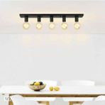 Mylight S 60 cm Beşli En Sıralı Retro Rustk Plofonyer Tavan Avize