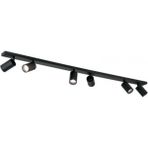 Mylights 120 cm LED Spot Haretekli Başlık Siyah Os-Ram Tasaruflu LED Ampul 3000K Salon Mutfak Otel Cafe Avize Altılı Avize