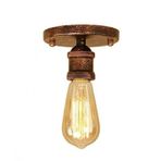 Mylights Bakır Armatü Eskitme Bakır En 10 cm Yükseklik 10 cm Eskitme Patinalı Tavan Avize Aplik