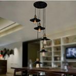 Mylights Beşli Retro Rustik Galeri Boşluğu Yüksek Tavan Avize