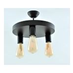 Mylights E27 30 cm Retro Rustik Siyah Üçlü Plofonyer Tavan Avize