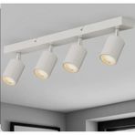 Mylights Gu10 Beyaz Metal Gövde 4 Lü Hareketli Başlıklı Led Spot Avize Günüışığı Beyaz Işık Tasarruflu Beyaz