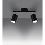 Mylights Ikili LED Avize LED Aplik Hareketli Başlık LED Ampullü 2700K Renk Ampul Dahildir 4W - Siyah