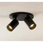 Mylights İkili Modern Led Avize Panasonıc Led Ampullü Hareketli Siyah Metal Gövde Avize
