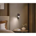 Mylights Kahverengi ve Siyah Metal Aç-Kapa Anahtarlı Yatak Başı LED Aplik GU10 Tasarruflu LED Ampul Duvar Aplik Otel Kafe Modern Mimari