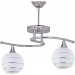 Mylights Krom Ikili Spor Modern Avize Opal Cam - Ahşap - 1
