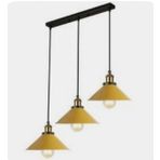 Mylights Masa Üstü Sıralı Üçlü Avize Sarı Başlık 60 Cm En Masa Üstü