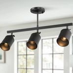 Mylights Mat Siyah Üçlü Led Avize Led Spot Hareketli Başlık Günışığı Ampullü
