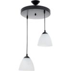 Mylights Modern Ikili Opal Camlı Sarkıt Avize En 30 cm - Ahşap - 1
