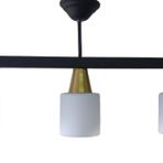 MYLİGHTS MODERN SİYAH OPAL CAMLI SIRALI 3LÜ AVİZE 60CM EN