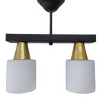 MYLİGHTS MODERN SİYAH SIRALI İKİLİ SARKIT AVİZE OPAL CAMLI