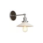 Mylights Modern Spor Mafsalı Gümüş Gövde Beyaz Başlık Aplik Duvar Lambası Metal Aplik