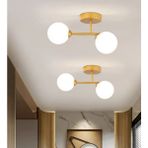 Mylights Plofonyer Tavan Avize Opal Cam Avize Moder Spor Avize - Eskitme - bronz