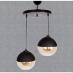 Mylights Retro Ikili Sarkıt Avize 20 cm Camlı - Ahşap - 1