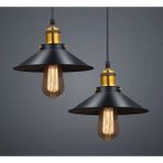 Mylights Retro Ikili Yuvarlak Metal Sarkıt Avize 30 cm En - Ahşap - 1