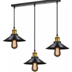 Mylights Retro Metal Üçlü Sıralı Rustik Avize 60CM En Masa Üstü - Ahşap - 1